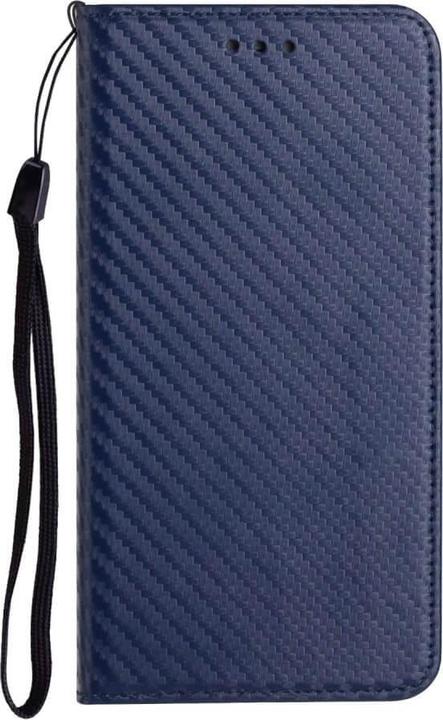 Produktbild Cover-Discount iPhone 15 Pro - Carbon Look Flip Case Hülle blau (Apple iPhone 15 Pro)