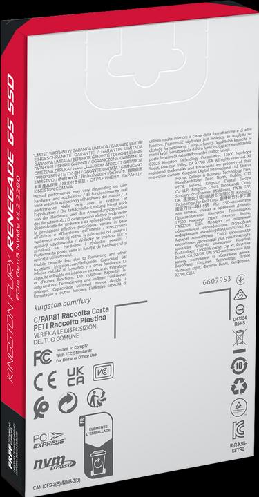 Actual product image Kingston FURY Renegade G5 (4096 GB, M.2 2280)