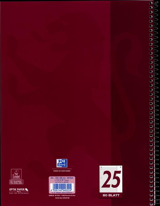 Produktbild Oxford Collegeblock (A4+, Liniert, Harter Einband)