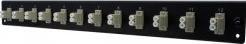 Actual product image Dexlan 19" 1U fibre optic front panel preassembled 12x LC UPC MM Duplex