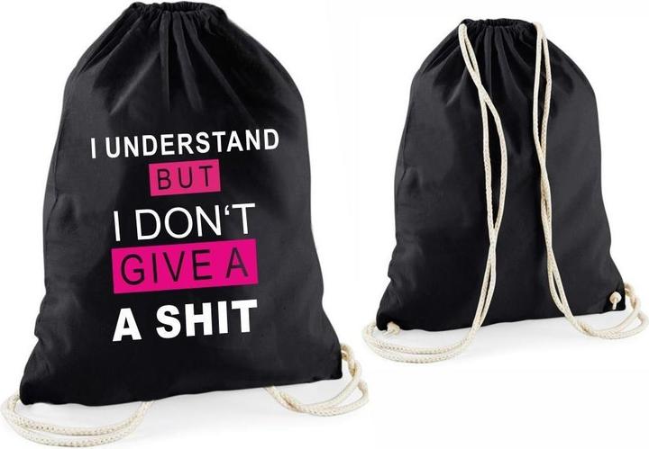 4you Design Statement-Tragebeutel I understand? I don't give a shit schwarz