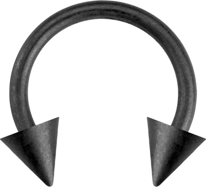 Star Piercing Micro Circular Barbell schwarz matt mit zwei Cones (Chirurgenstahl 316L, ohne Messing)