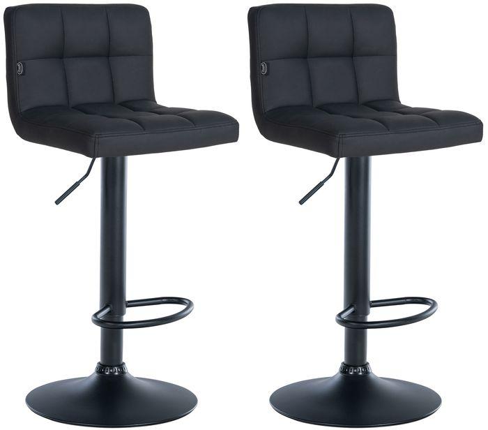 Swisshandel24 Set of 2 Feni bar stools faux leather black, black