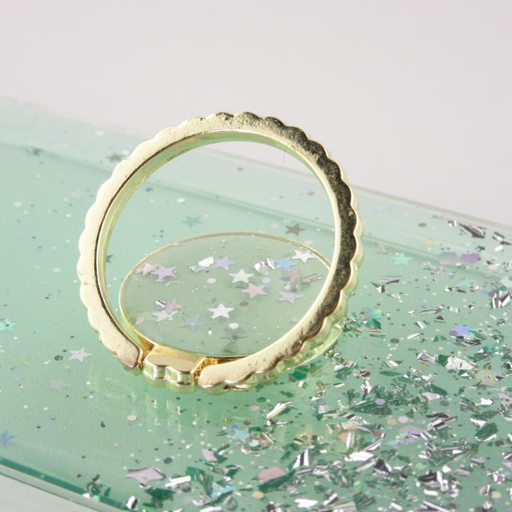 Actual product image PhoneLook Cover rubber silver sequins with ring green (Apple iPhone 11 Pro)