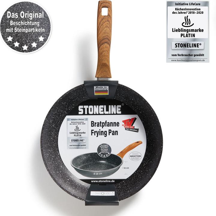 Produktbild Stoneline Back to Nature Bratpfanne 28 cm, Made in Germany, Induktion, antihaftbeschichtete Pfanne (28 cm, Bratpfanne, Aluminium)