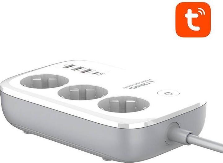 Image du produit Ldnio Bande d'alimentation Smart Wi-Fi SEW3452, Tuya (blanc)