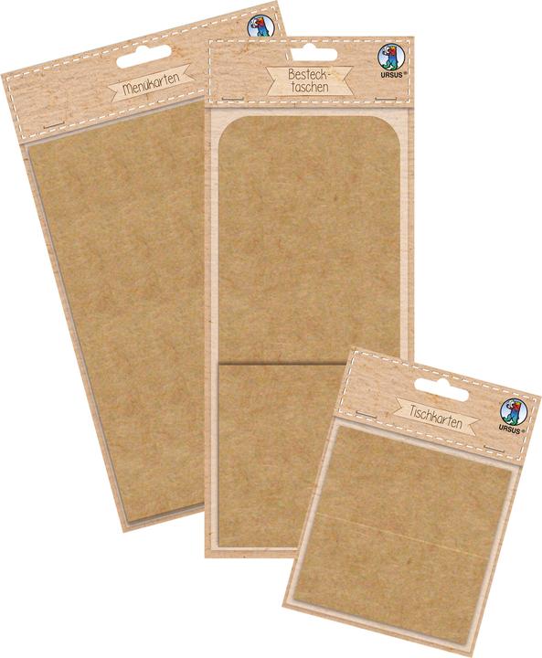 Actual product image Ursus Menu cards "Kraft cardboard", 6 pieces (200 g/m², 6 x)