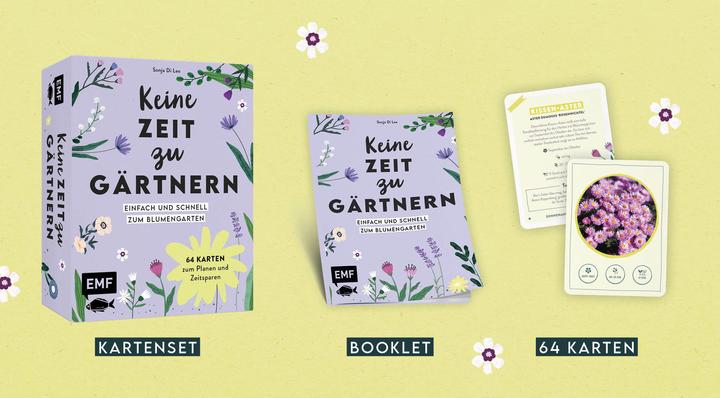 Actual product image Card set: No time to garden - 64 cards - Quick and easy to a flower garden (German)