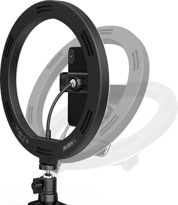 Produktbild Akashi Ringlicht + Smartphone-Halterung und Stativ (Ringleuchte)