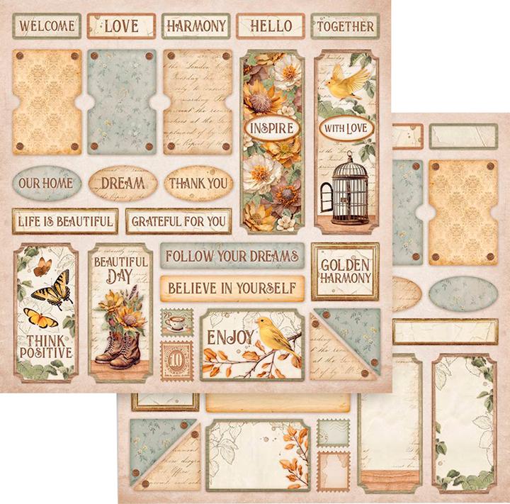 Produktbild Stamperia Scrapbook-Block "Golden Harmony" (10 x)
