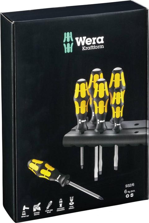 Actual product image Wera 932/6 Rack (Slotted screws, Phillipps cross recess (PH))