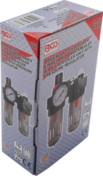 Image du produit BGS Filtre à air comprimé / Unité de lubrification avec régulateur de pression