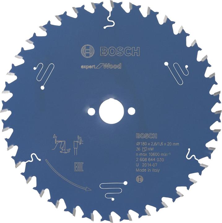 Produktbild Bosch Professional Zubehör Kreissägeblatt Expert for Wood, 180 x 20 x 2,6 mm, 36
