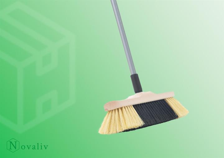 Produktbild Novaliv 1x Zimmerbesen mit Stiel I feine Kunstborsten I Handbesen Holz I Teleskopstiel I Stubenbesen (1 Stk.)