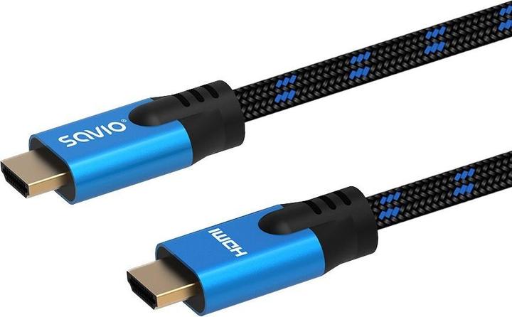 Produktbild Savio HDMI-Kabel (M) v2.1, 3 m, 8K, Kupfer, blau schwarz, goldenes Ende, Ethernet/3D, CL-143 (3 m, HDMI)