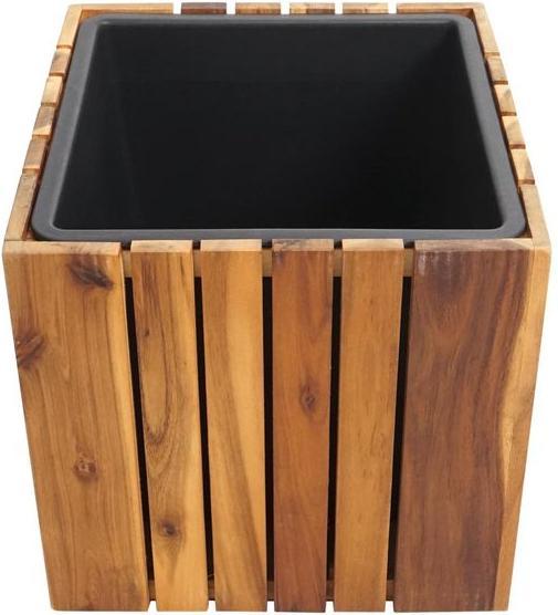 Actual product image Mendler Planter Box HWC-L24, angular 32x32x32cm Outdoor Acacia, brown (32 cm)