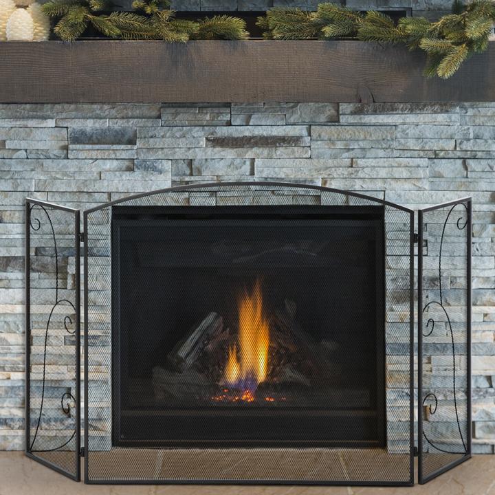 Image du produit Homcom Grille de cheminée avec trois panneaux (132,5 x 76,5 cm)
