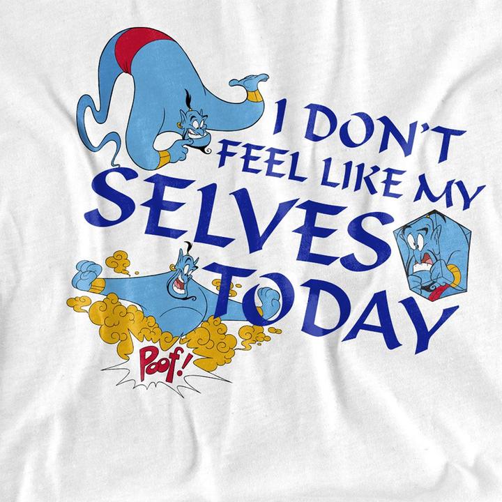Actual product image Aladdin Unisex Adult I Don't Feel Like My Selves Today T-Shirt (M)