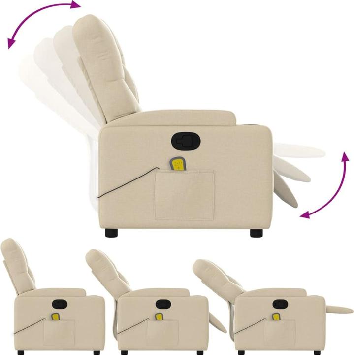 Produktbild VidaXL Massagesessel Creme Stoff,Farbe: Creme,Material: Stoff (100