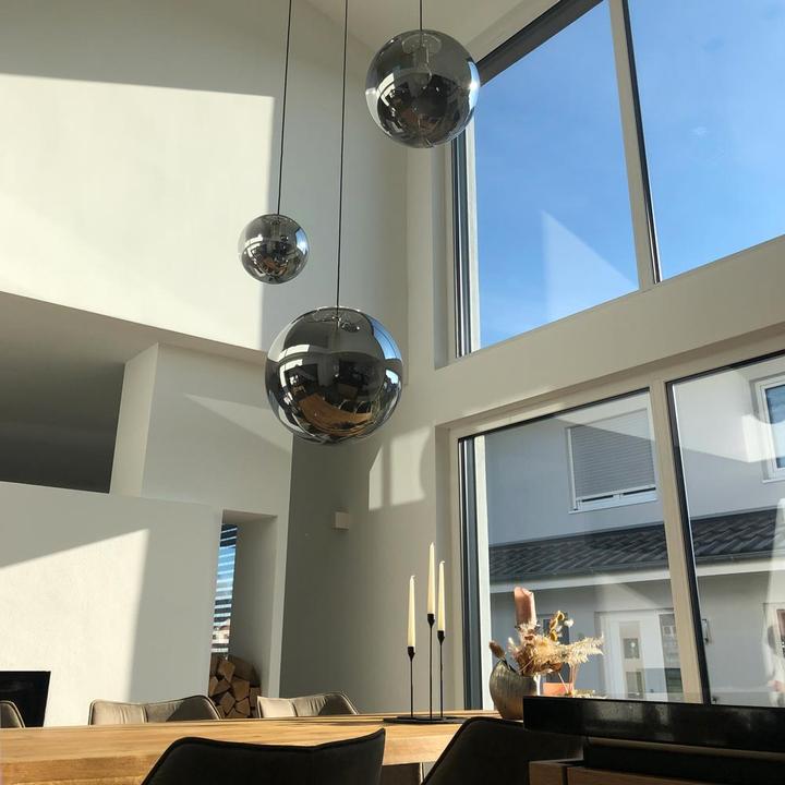 Immagine prodotto s.luce Lampada da galleria a globo in vetro Orb con sospensione di 5 metri (E27)