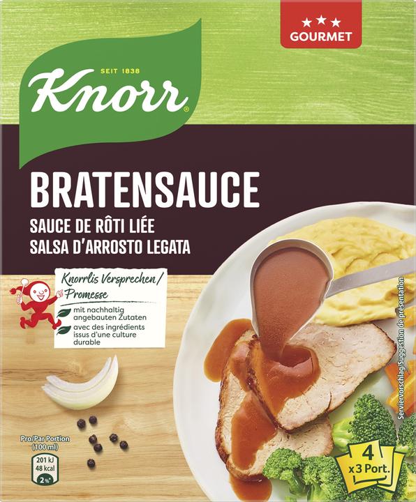 Produktbild Knorr Bratensauce Gourmet Packung für Feinschmecker, Sauce ideal zu zartem Gemüse & Fleisch (144 g)
