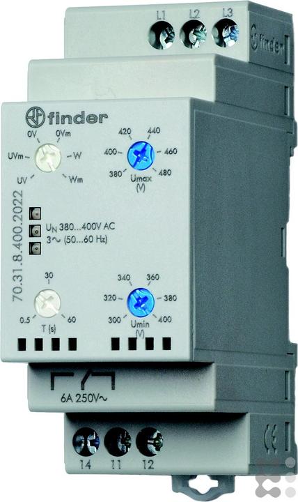 Actual product image Finder Voltage monitoring relay 380-415V ac,3P
