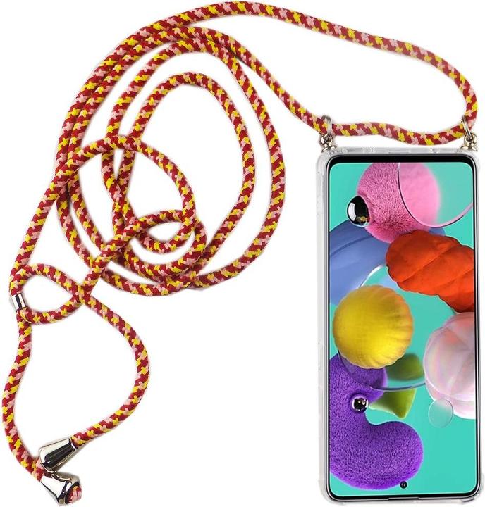 Actual product image König Design Mobile Phone Chain for Samsung Galaxy A51 with Strap Case to hang around Cord Case Red New