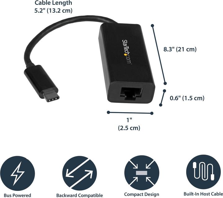 Immagine prodotto StarTech Adattatore da USB-C a Gigabit (USB, RJ45 (1x))