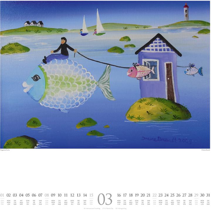 Actual product image Naive Malerei Kalender 2026 (48 x 54 cm, Hardcover, German, English, French)