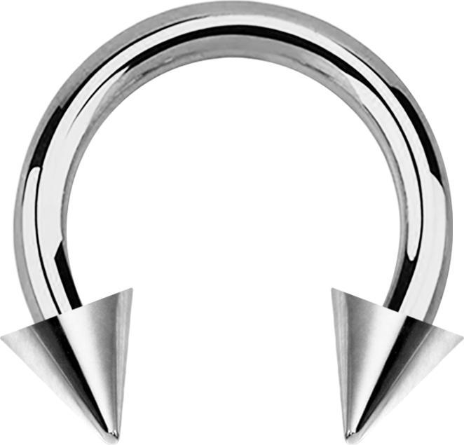 Star Piercing Circular Barbell silber mit zwei Cones (ohne Messing, Chirurgenstahl 316L)