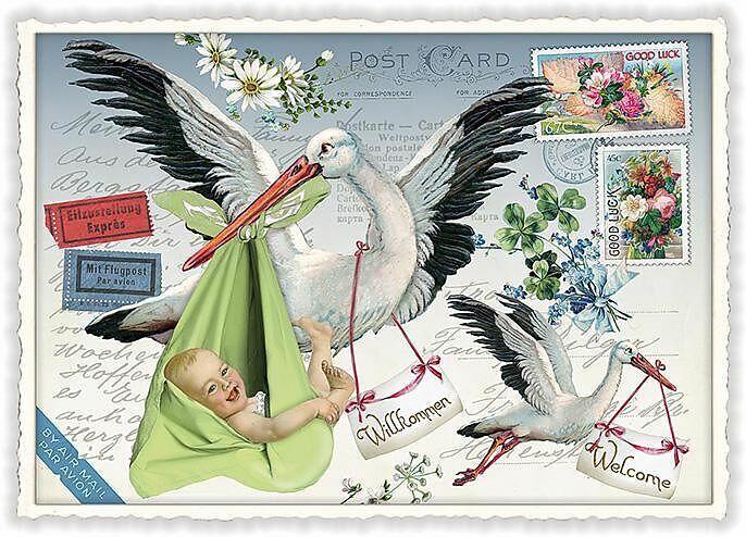 Image du produit Edition Tausendschön Postkarte / Baby / quer / blanko