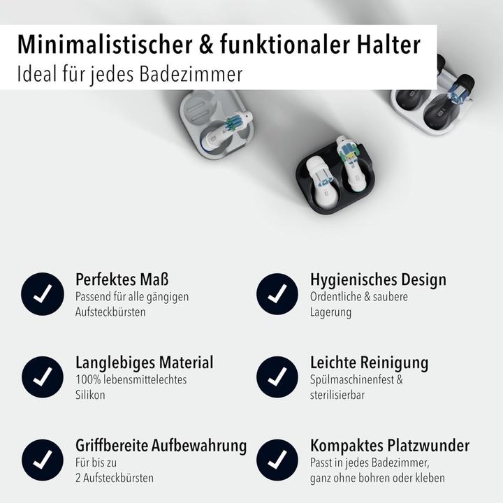 Produktbild Qikfresh Aufsteckbürstenhalter 2er Weiss (Zahnbürstenhalter)