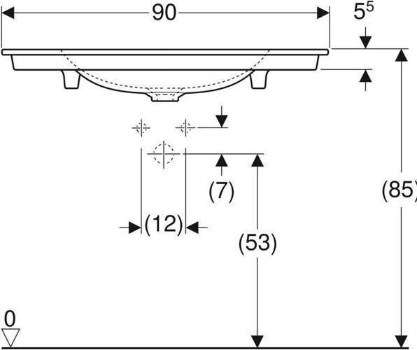 Produktbild Geberit ONE Möbelwaschtisch Abgang vertikal, 90x14x48cm, 505.01 (480 mm, 900 mm)