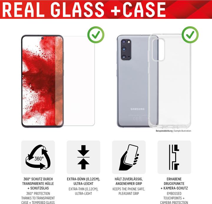 Actual product image Displex Real Glass, 2D Panzerglas + Handyhülle (1 Piece, Samsung Galaxy S22+)