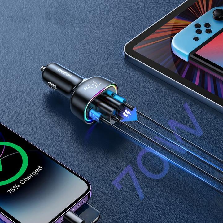 Actual product image Joyroom 70W 4-Port Car Charger