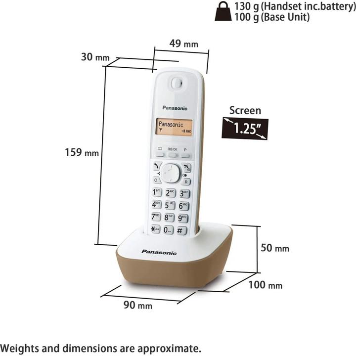 Actual product image Panasonic KX-TG 1611PDJ Cordless Telephone Beige