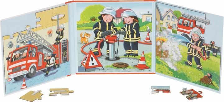 Actual product image Goki Fire brigade puzzle book (20 pieces)