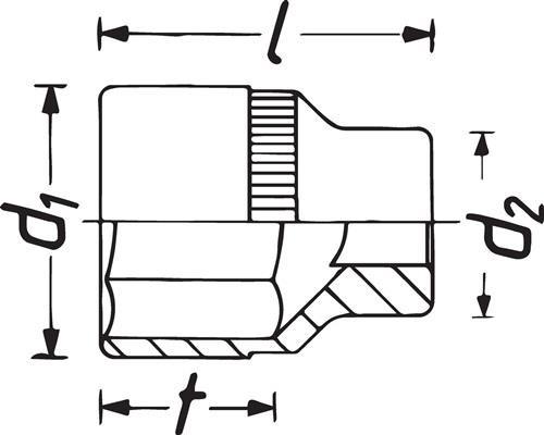 Actual product image HAZET Socket ∙ hexagon 1000-50 ∙ Square, hollow 20 mm (3/4 inch) ∙ Outside hexagon profile ∙ 50 mm (50 mm)