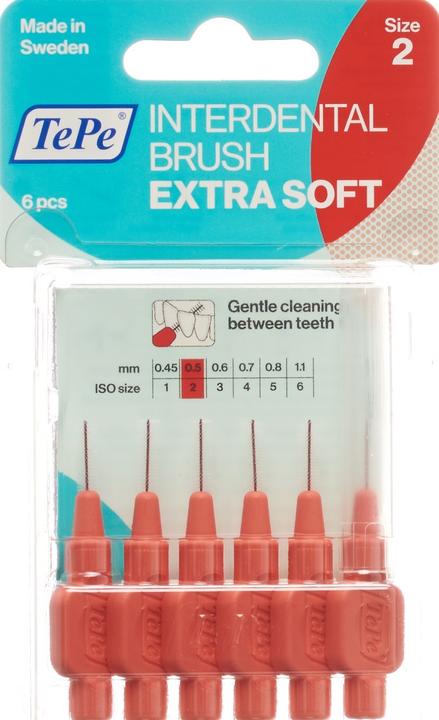 Image du produit TePe Interdental Brush 0.50mm x-soft rot (6 x, 0.50 mm)