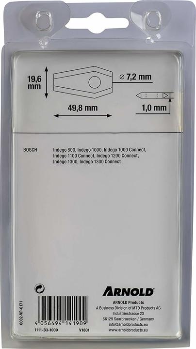 Actual product image Arnold Bosch 9 Knives (Mowing robot, Lawn mower blades + replacement blades garden machinery)