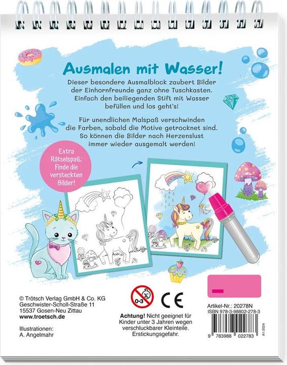 Actual product image Water colouring fun with magic marker Unicorn World
