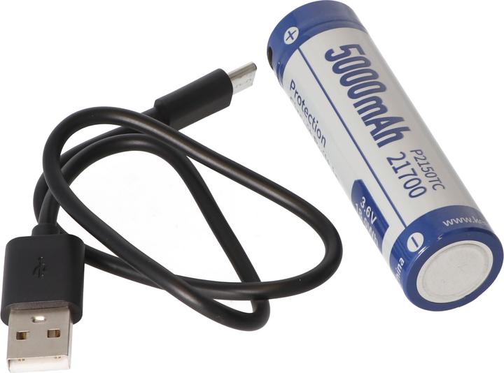 Immagine prodotto Keeppower Batteria 2 pezzi 21700 con protezione PCB incl. possibilità di ricarica USB-C (2 pz., 5000 mAh, Accumulatore di carica elettrica)