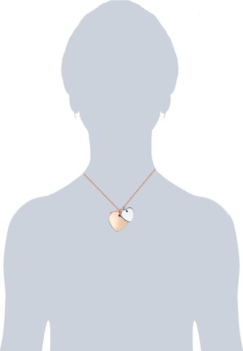Actual product image Lulu & Jane Ladies heart metal alloy rose gold/silver 41.0 cm base chain + 6.0 cm extension - 29685 (Metal alloy, 41 - 46 cm)