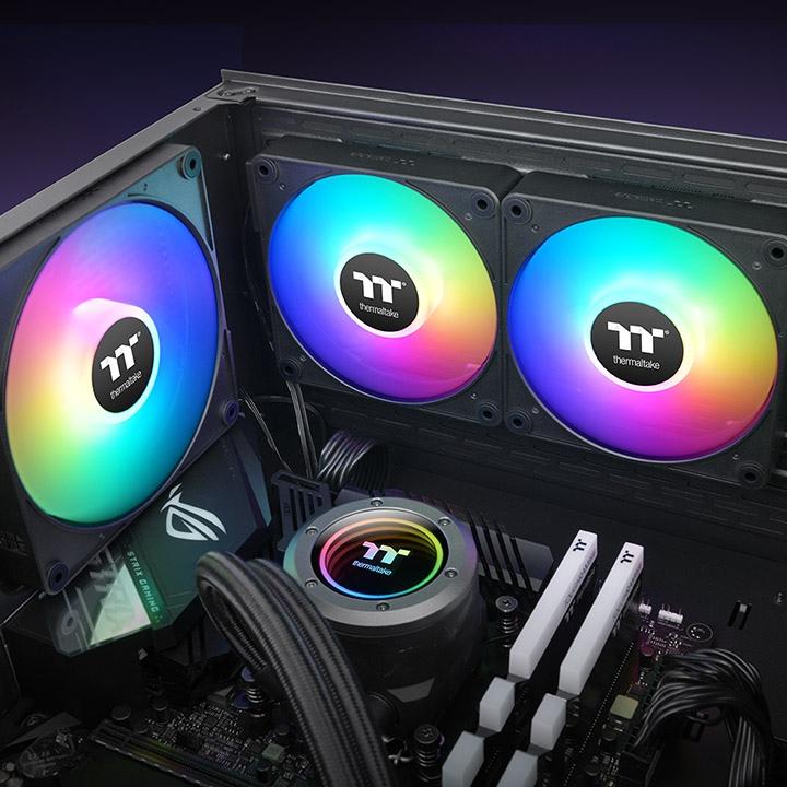 Produktbild Thermaltake PC- GEHÄUSELÜFTER CT120 EX ARGB SYNC 3 FAN BLACK CL-F181-PL12SW-A (120 mm, 3 x)
