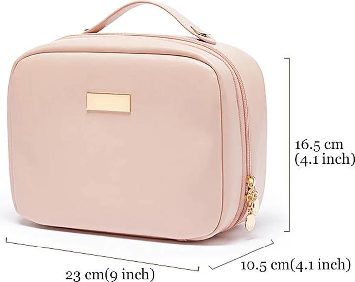 Only-Bags.Store Mehrschichtige quadratische Kosmetiktasche Wasserdichtes PU Reise Makeup Etui