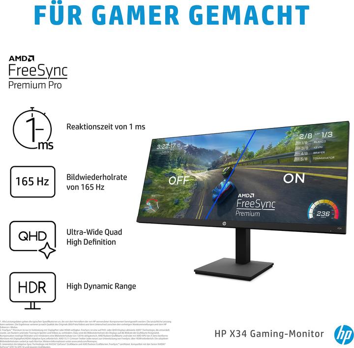Actual product image HP X34 (3440 x 1440 pixels, 34")