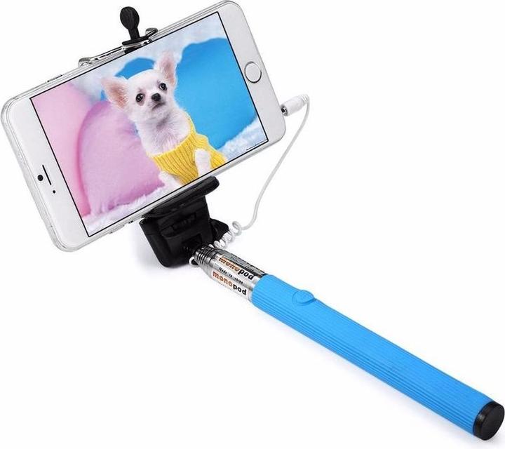 Produktbild Hermex Selfie Stick BLAU für Apple iPhone & Android Smartphones