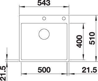 Actual product image Blanco Subline 500-IF/A SteelFrame (Fitted sink, 54.30 cm, 51 cm)