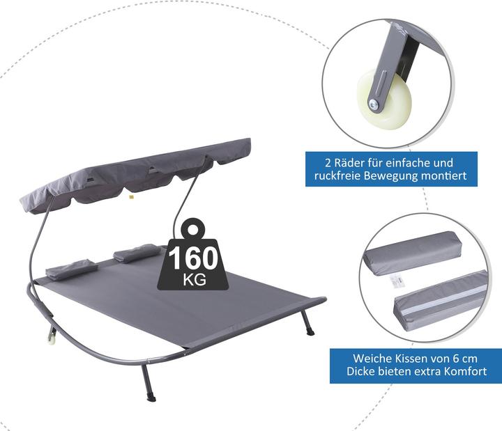 Actual product image Outsunny Double couch with roof (200 cm)