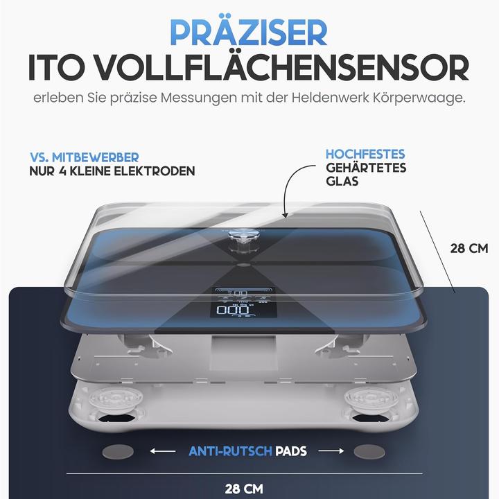 Produktbild Heldenwerk Personenwaage mit App (180 kg)